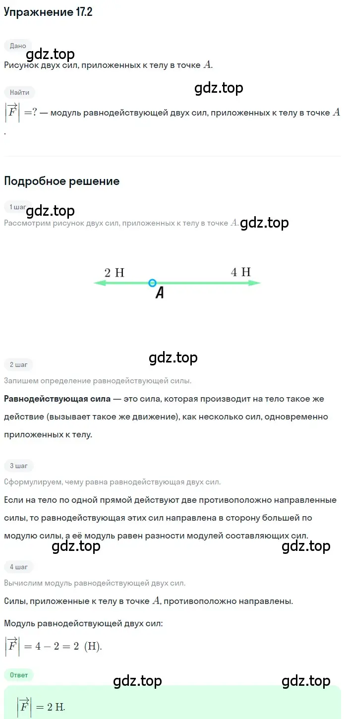 Решение номер 17.2 (страница 56) гдз по физике 7-9 класс Лукашик, Иванова, сборник задач