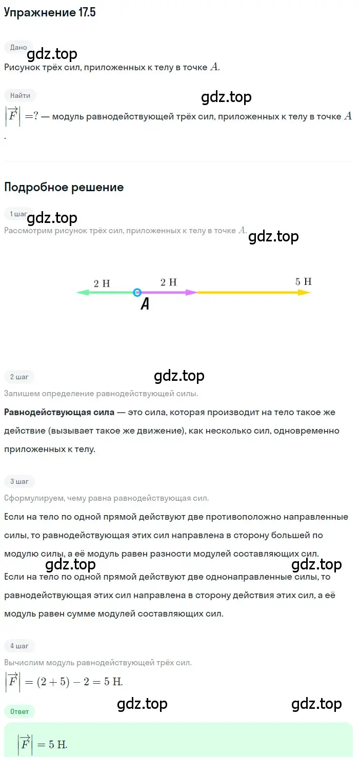 Решение номер 17.5 (страница 56) гдз по физике 7-9 класс Лукашик, Иванова, сборник задач