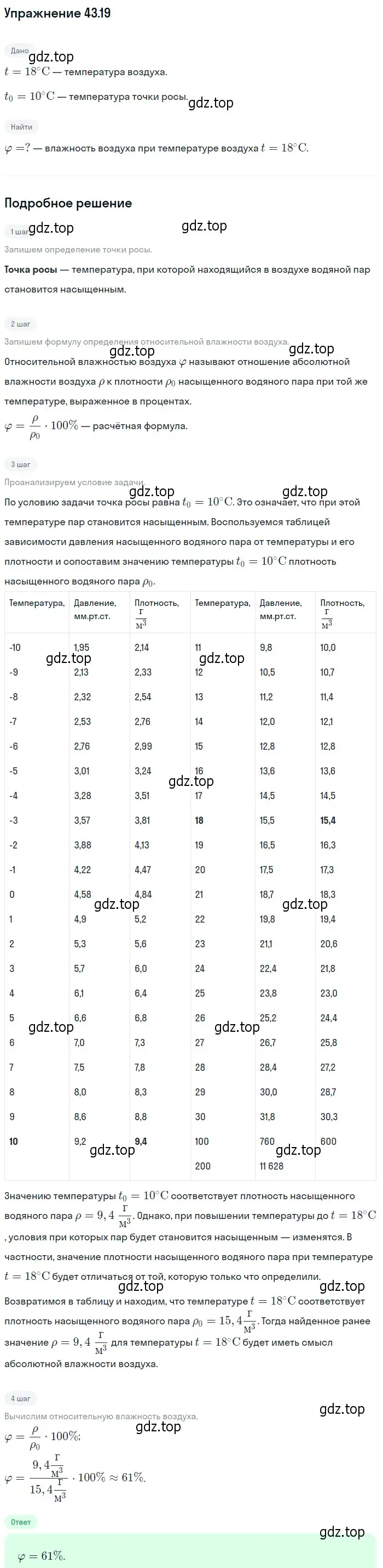 Решение номер 43.19 (страница 163) гдз по физике 7-9 класс Лукашик, Иванова, сборник задач