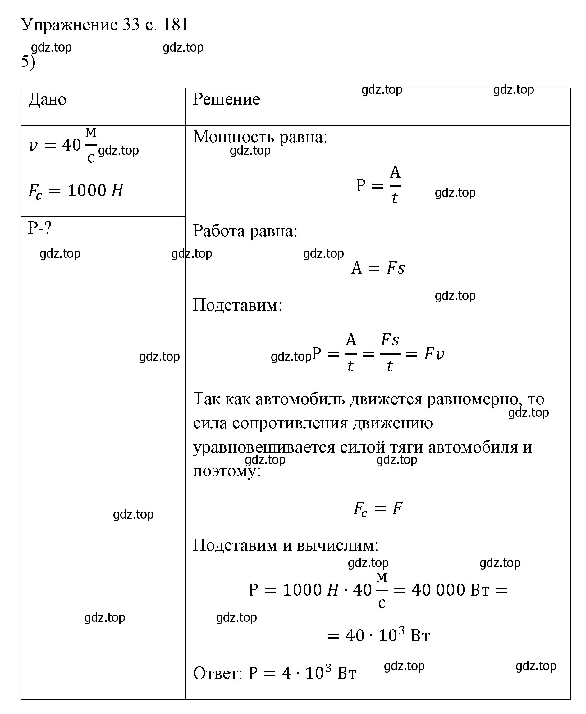 Решение номер 5 (страница 181) гдз по физике 7 класс Перышкин, Иванов, учебник