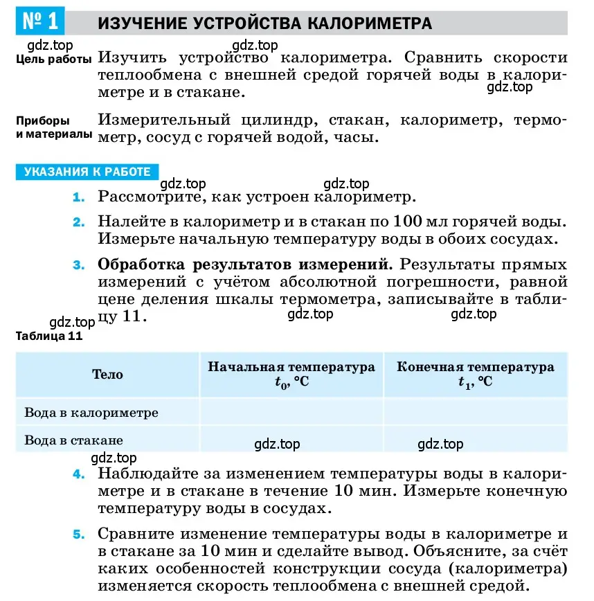 Условие  Лабораторная работа №1 (страница 229) гдз по физике 8 класс Перышкин, Иванов, учебник