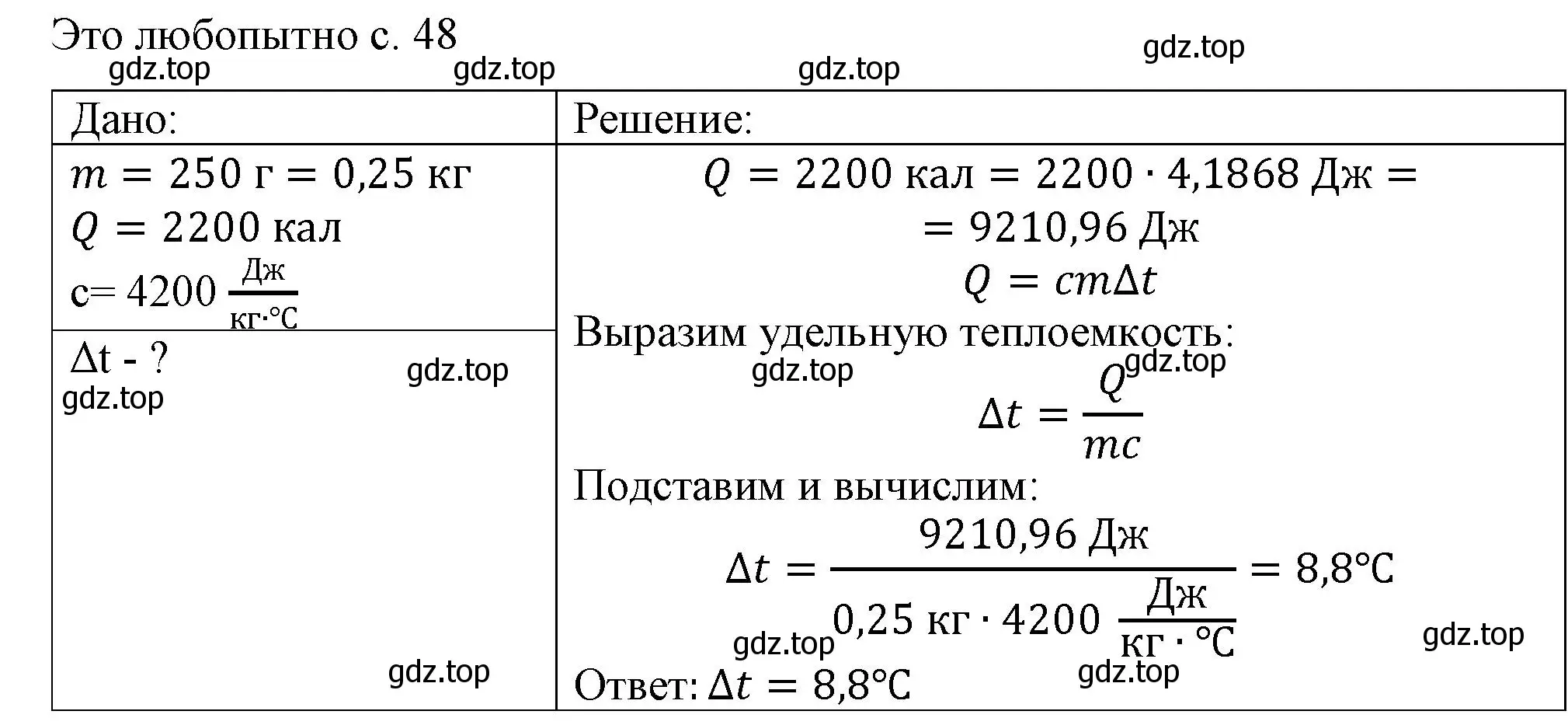 Решение  Это любопытно (страница 48) гдз по физике 8 класс Перышкин, Иванов, учебник