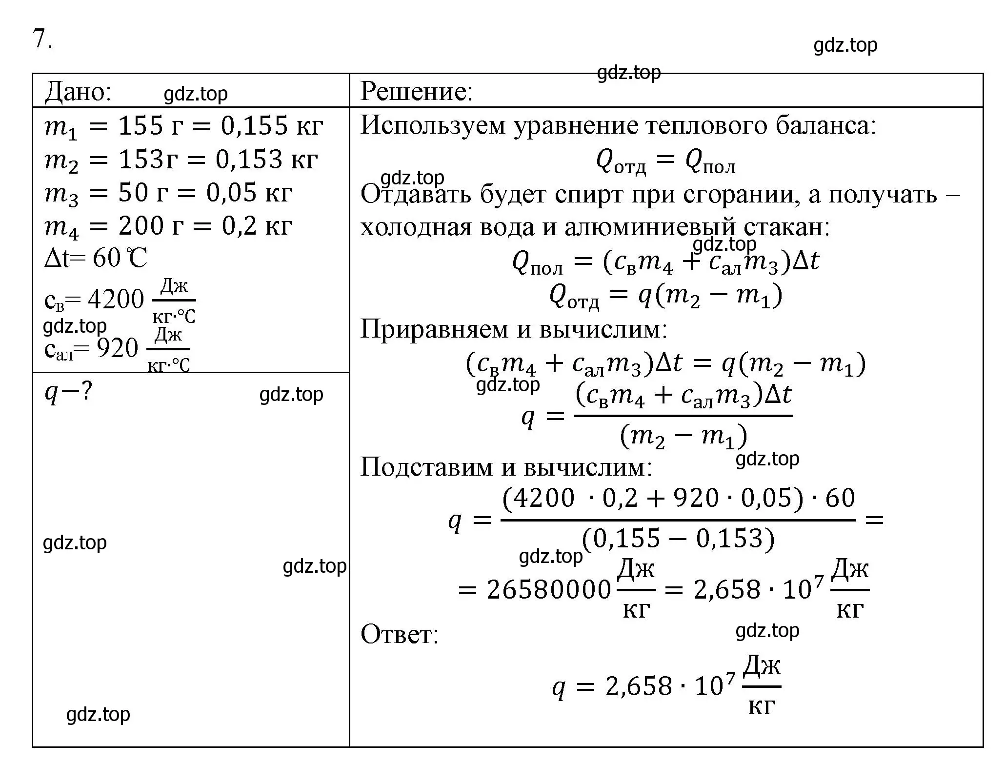 Решение номер 7 (страница 51) гдз по физике 8 класс Перышкин, Иванов, учебник