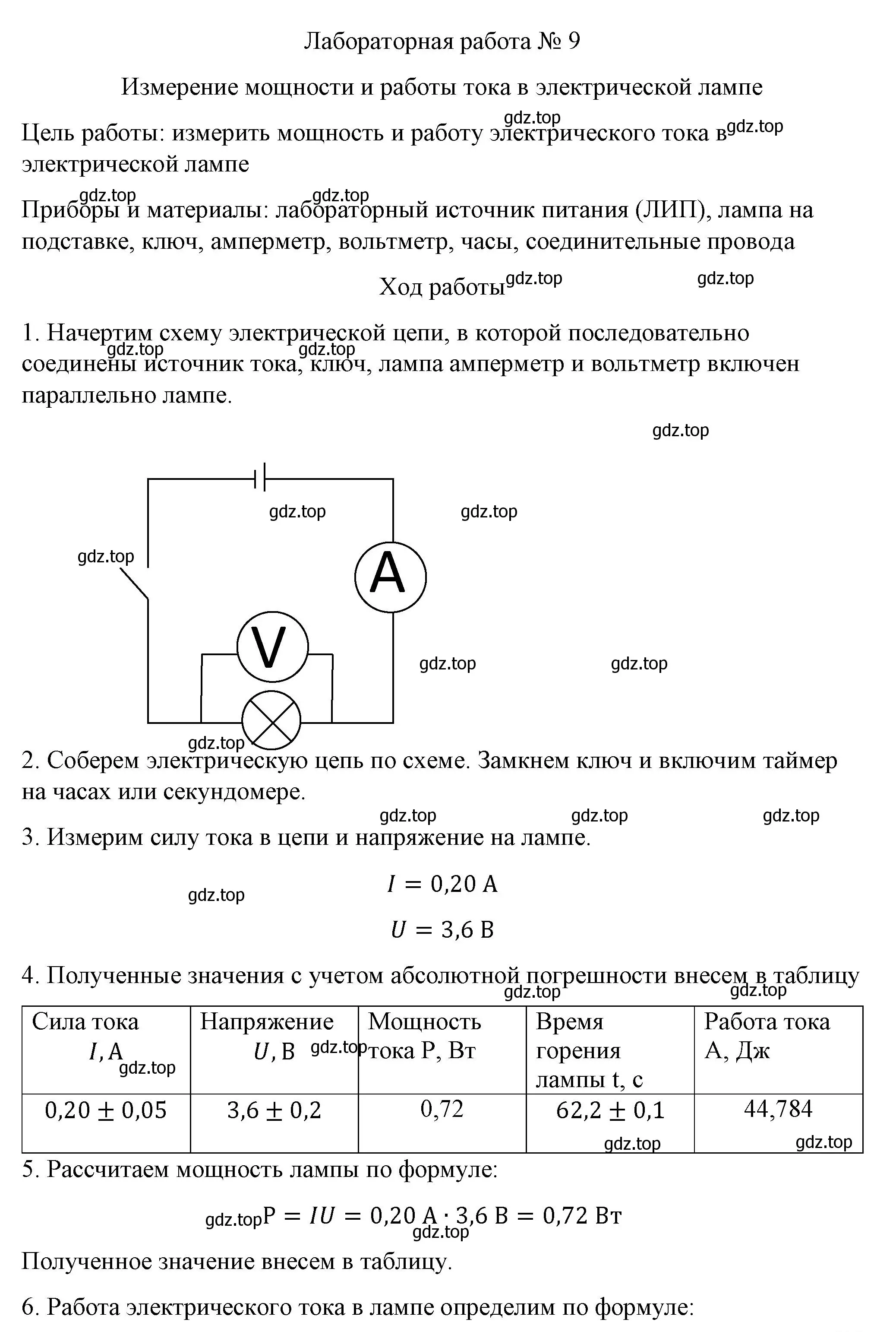 Решение  Лабораторная работа №9 (страница 238) гдз по физике 8 класс Перышкин, Иванов, учебник