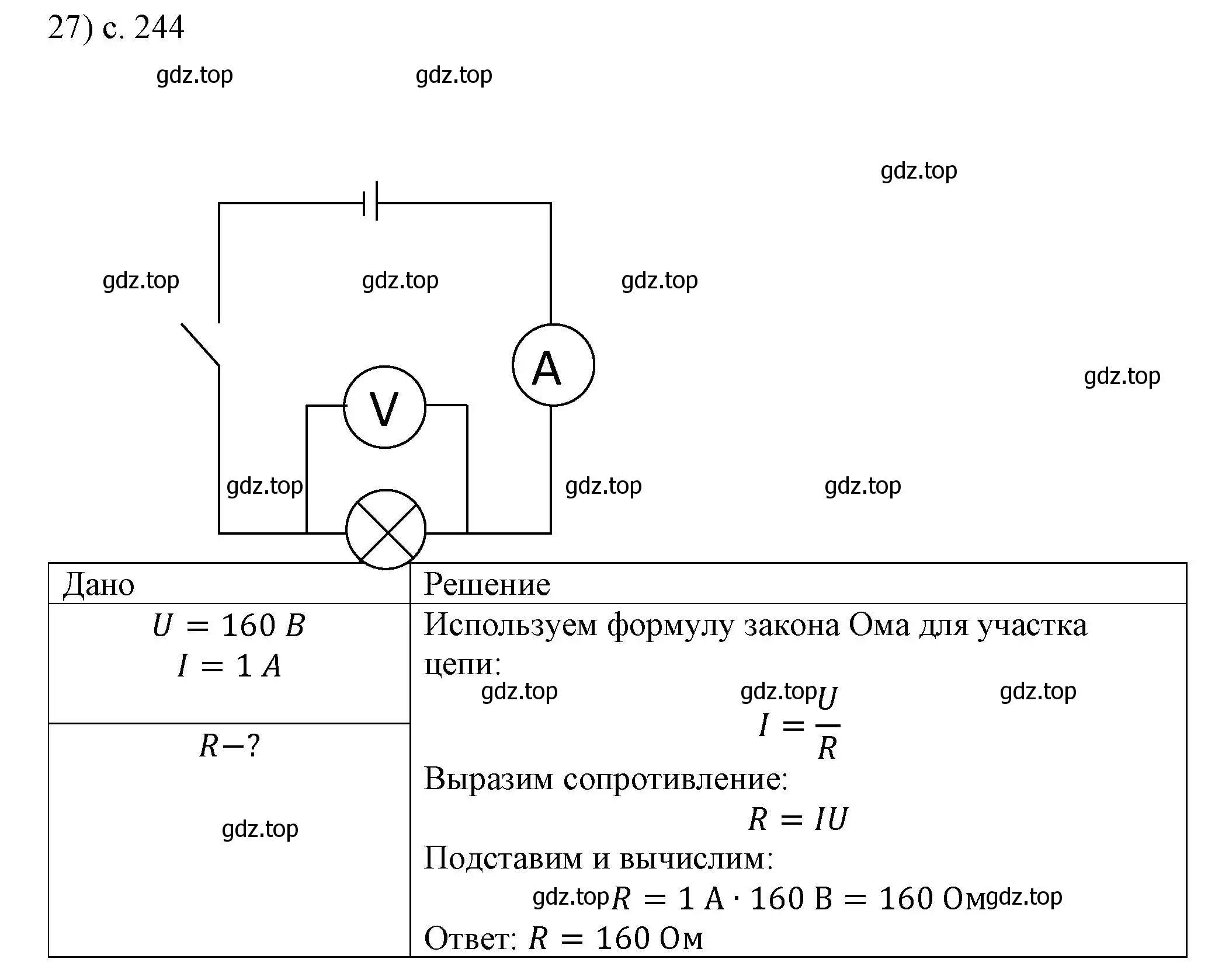 Решение номер 27 (страница 244) гдз по физике 8 класс Перышкин, Иванов, учебник