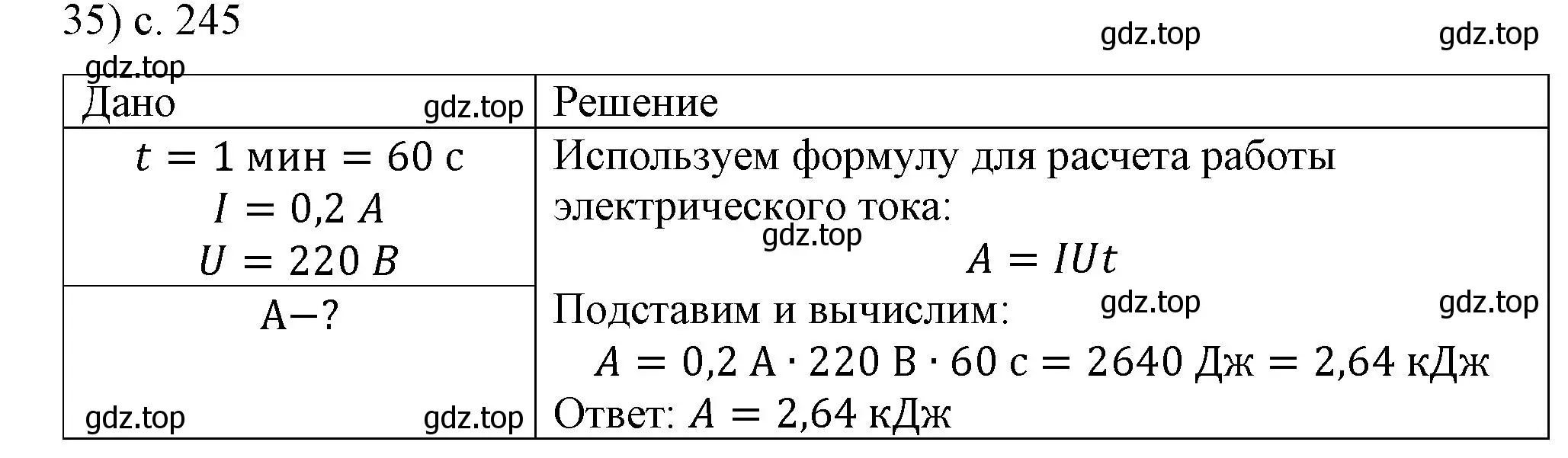 Решение номер 35 (страница 245) гдз по физике 8 класс Перышкин, Иванов, учебник