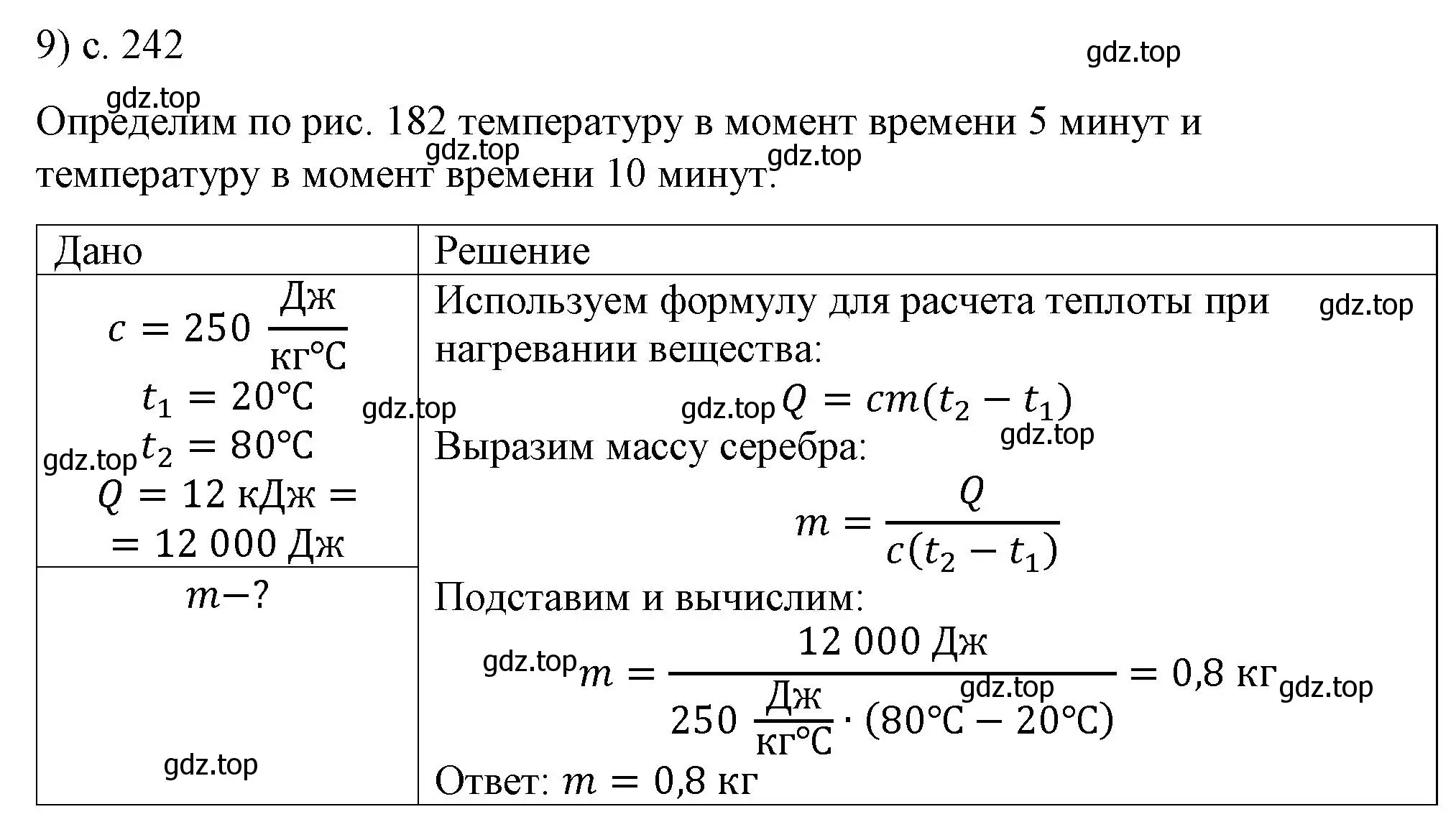 Решение номер 9 (страница 242) гдз по физике 8 класс Перышкин, Иванов, учебник