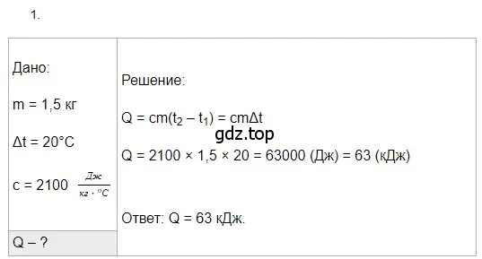 Решение 2. номер 1 (страница 47) гдз по физике 8 класс Перышкин, Иванов, учебник