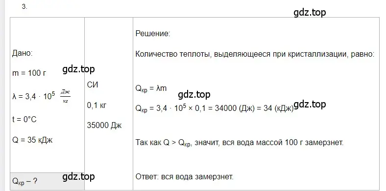 Решение 2. номер 3 (страница 64) гдз по физике 8 класс Перышкин, Иванов, учебник