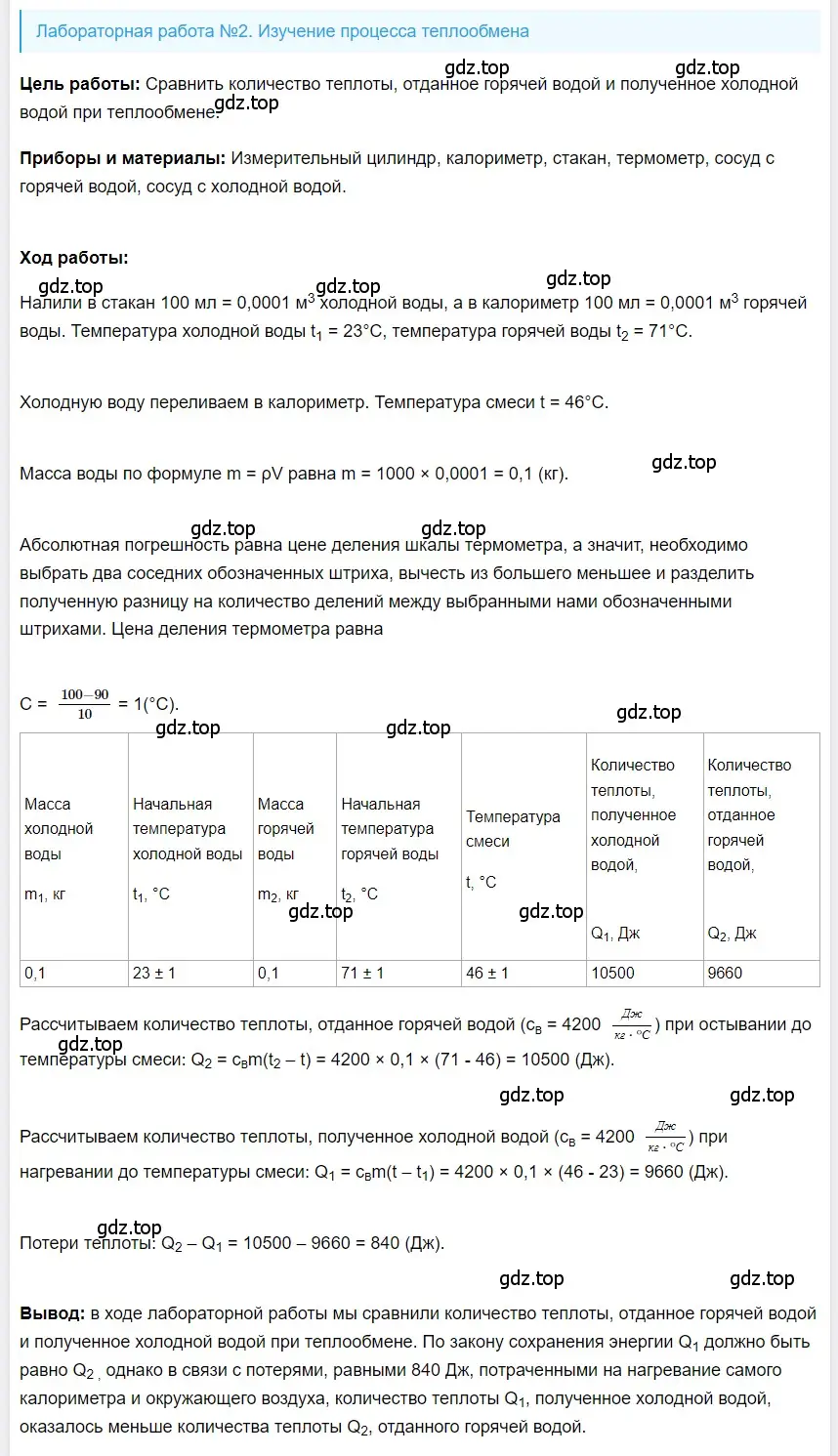 Решение 2.  Лабораторная работа №2 (страница 230) гдз по физике 8 класс Перышкин, Иванов, учебник