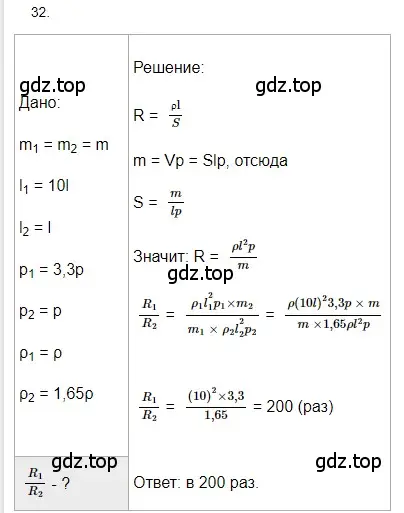 Решение 2. номер 32 (страница 245) гдз по физике 8 класс Перышкин, Иванов, учебник