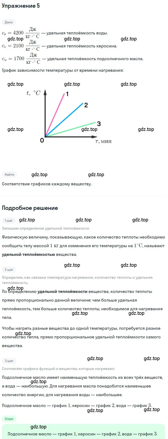 Решение 3. номер 5 (страница 44) гдз по физике 8 класс Перышкин, Иванов, учебник