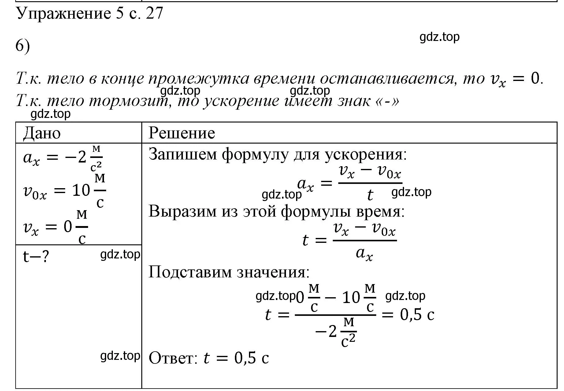 Решение номер 6 (страница 27) гдз по физике 9 класс Перышкин, Гутник, учебник