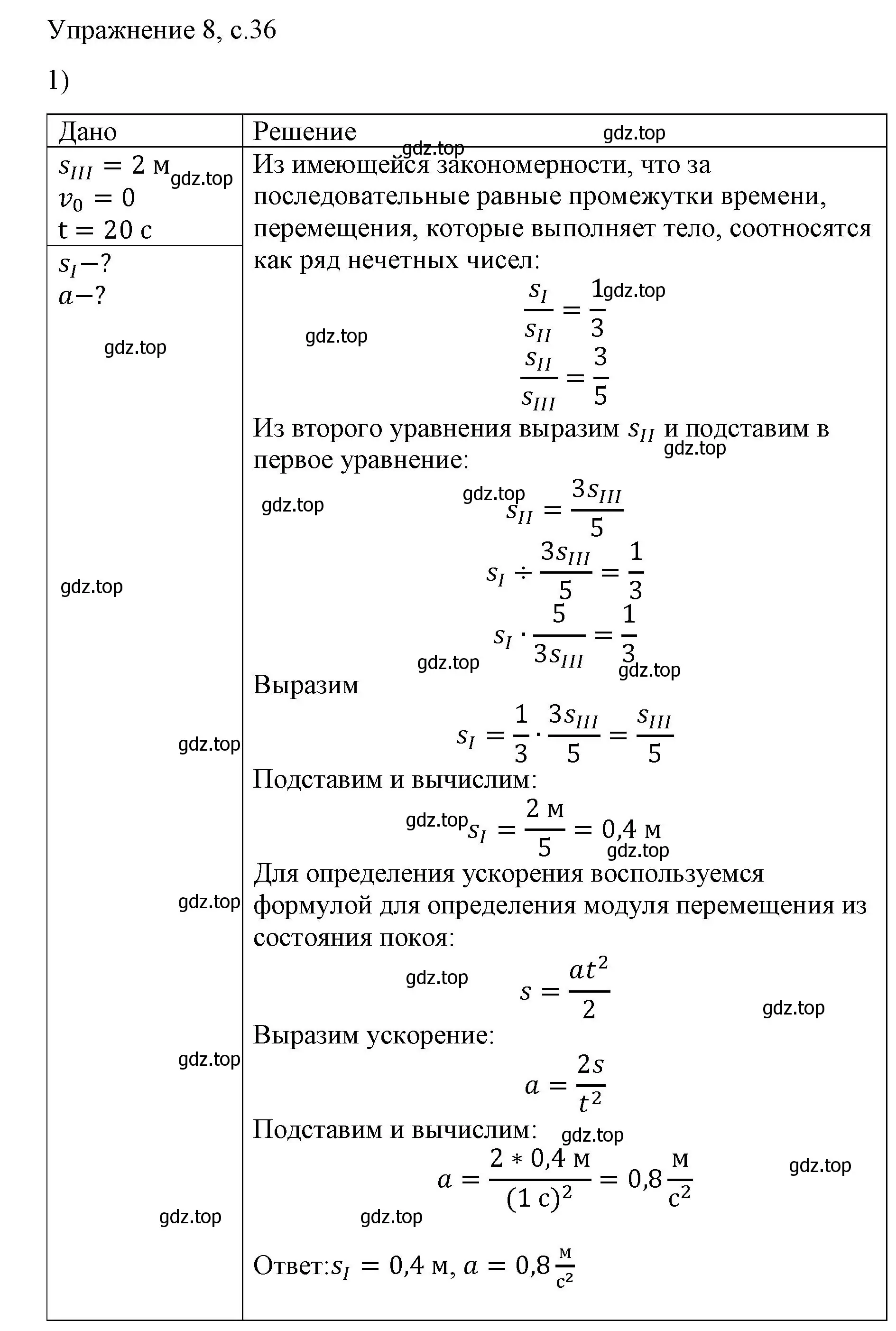 Решение номер 1 (страница 36) гдз по физике 9 класс Перышкин, Гутник, учебник