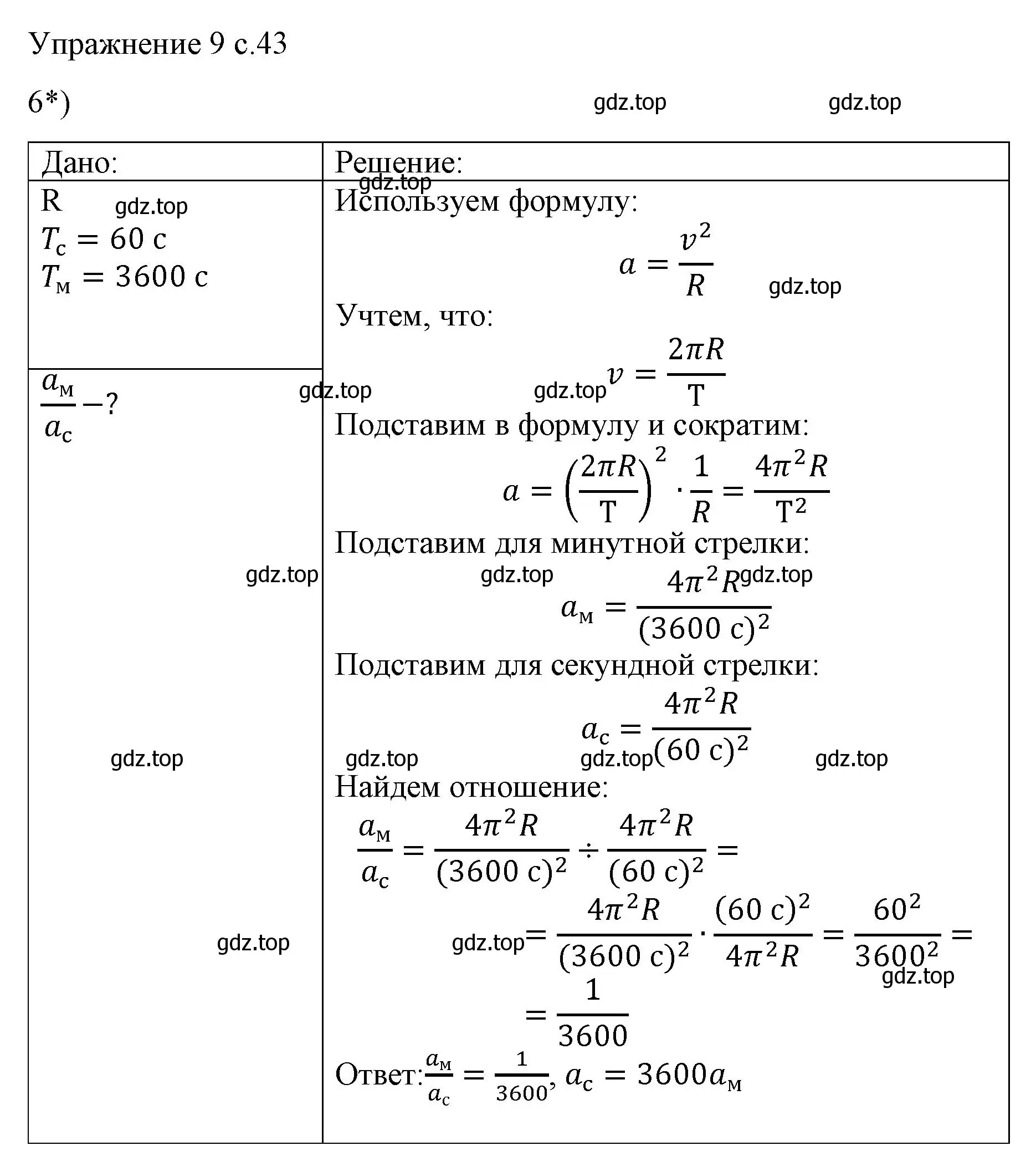 Решение номер 6 (страница 43) гдз по физике 9 класс Перышкин, Гутник, учебник