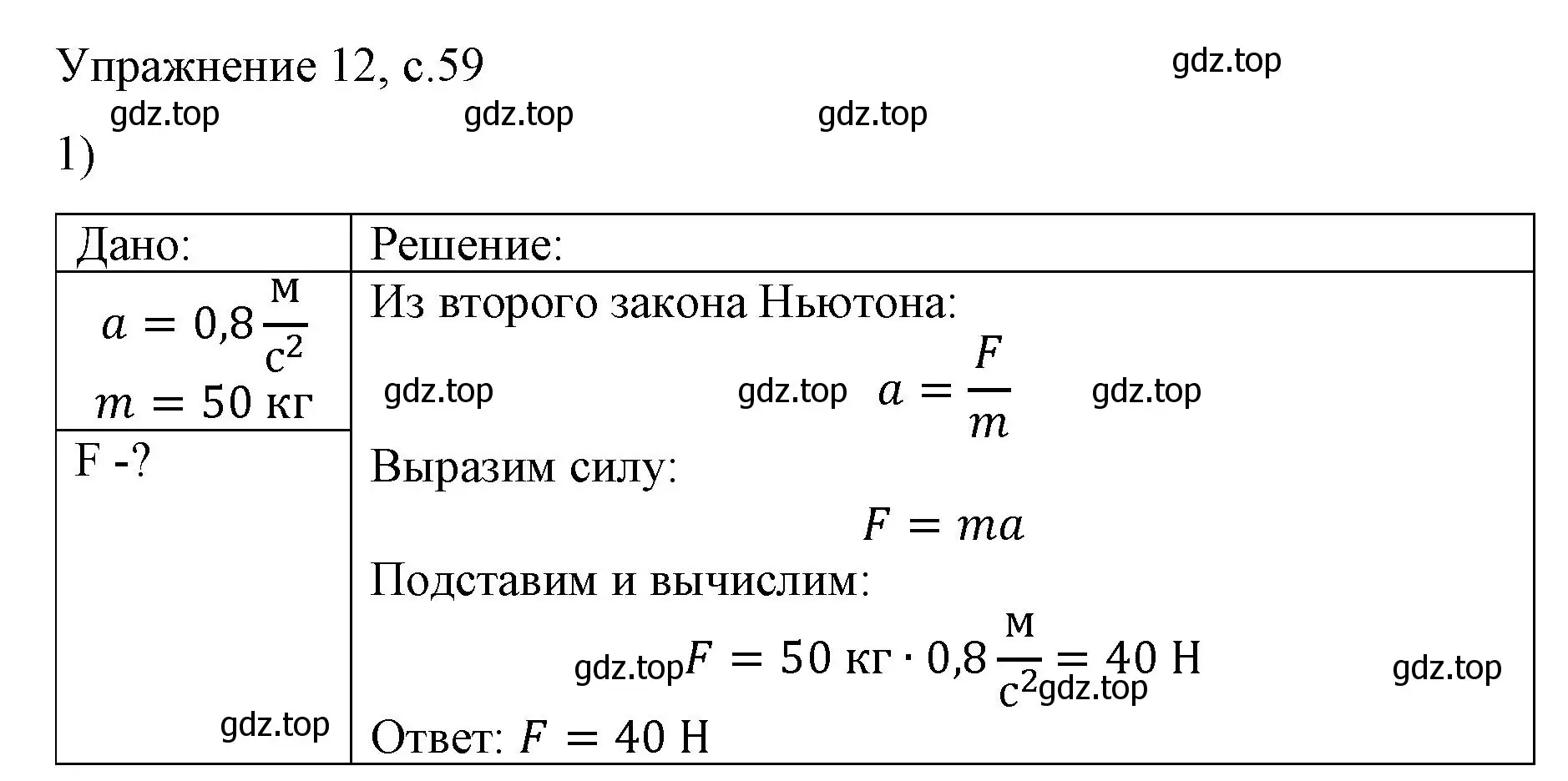 Решение номер 1 (страница 59) гдз по физике 9 класс Перышкин, Гутник, учебник