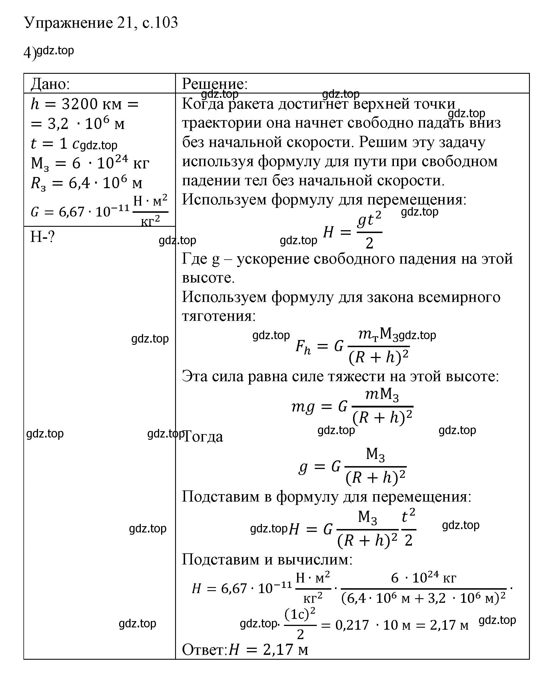 Решение номер 4 (страница 103) гдз по физике 9 класс Перышкин, Гутник, учебник