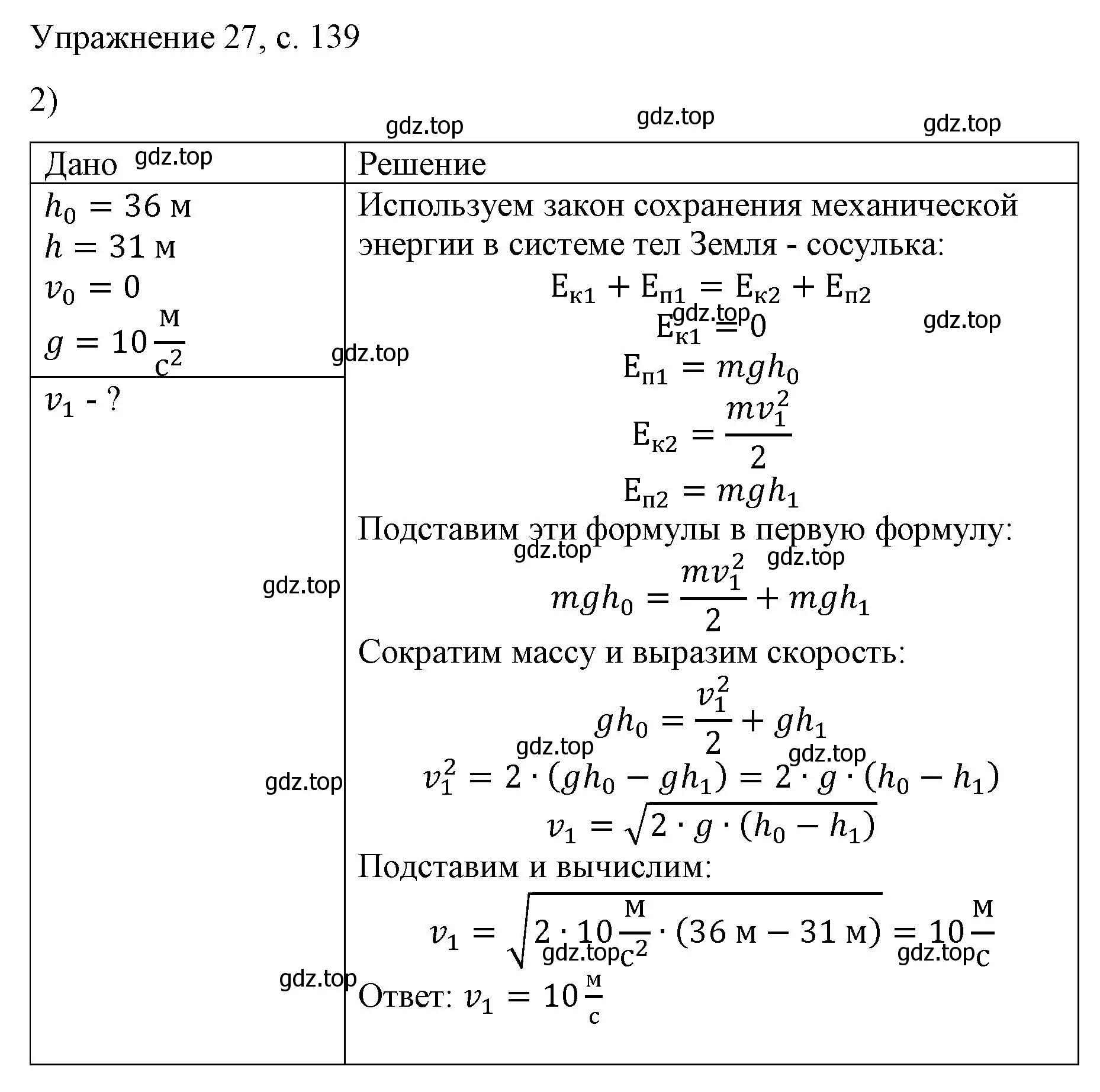 Решение номер 2 (страница 139) гдз по физике 9 класс Перышкин, Гутник, учебник