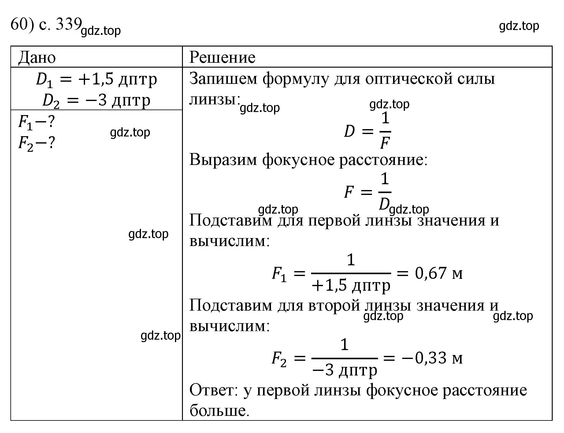 Решение номер 60 (страница 339) гдз по физике 9 класс Перышкин, Гутник, учебник