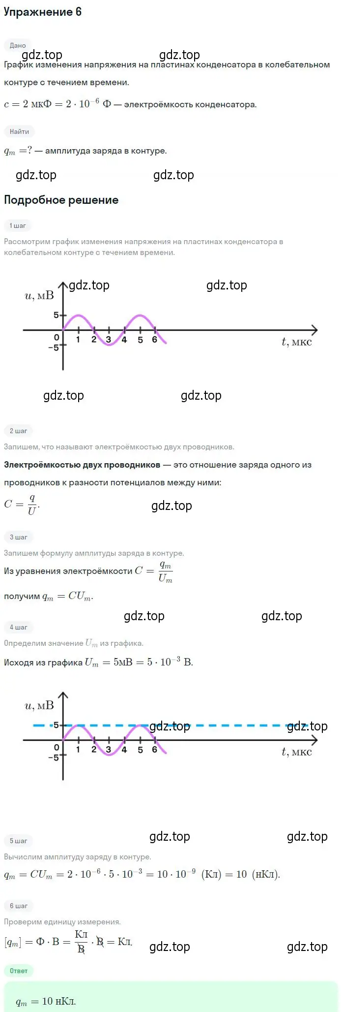Решение номер 6 (страница 161) гдз по физике 10-11 класс Громцева, сборник задач