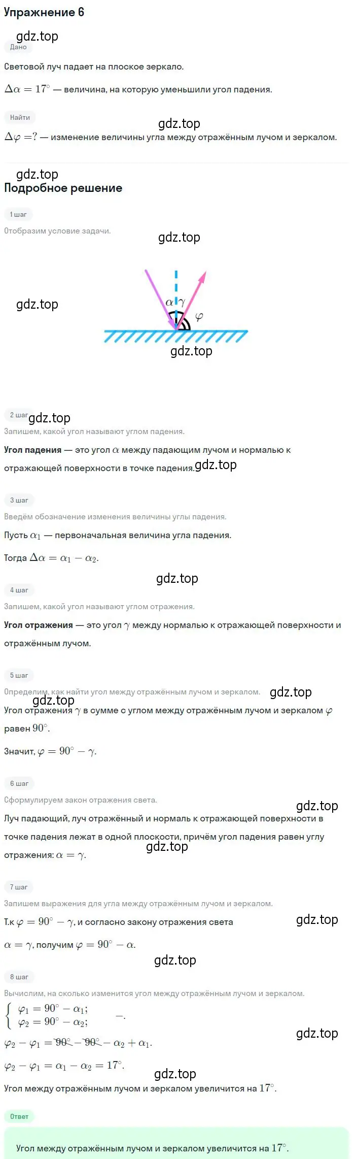 Решение номер 6 (страница 168) гдз по физике 10-11 класс Громцева, сборник задач