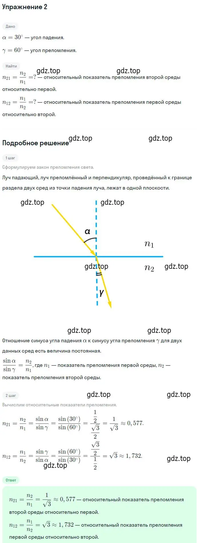 Решение номер 2 (страница 169) гдз по физике 10-11 класс Громцева, сборник задач