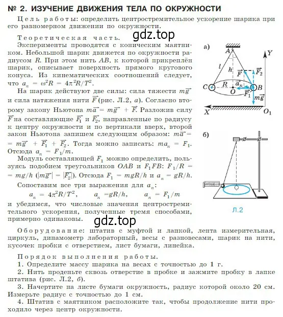 Условие  Лабораторная работа 2 (страница 413) гдз по физике 10 класс Мякишев, Буховцев, учебник