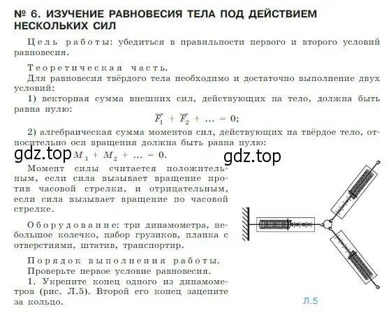 Условие  Лабораторная работа 6 (страница 417) гдз по физике 10 класс Мякишев, Буховцев, учебник