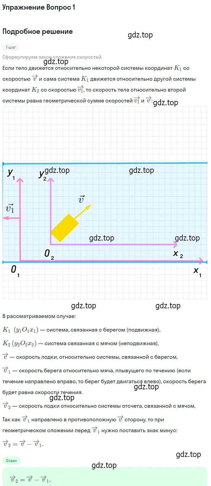 Решение номер 1 (страница 27) гдз по физике 10 класс Мякишев, Буховцев, учебник