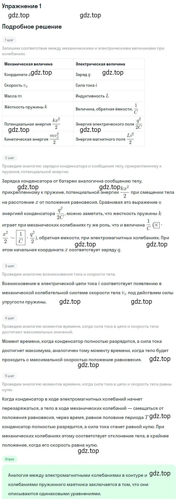 Решение номер 1 (страница 79) гдз по физике 11 класс Мякишев, Буховцев, учебник