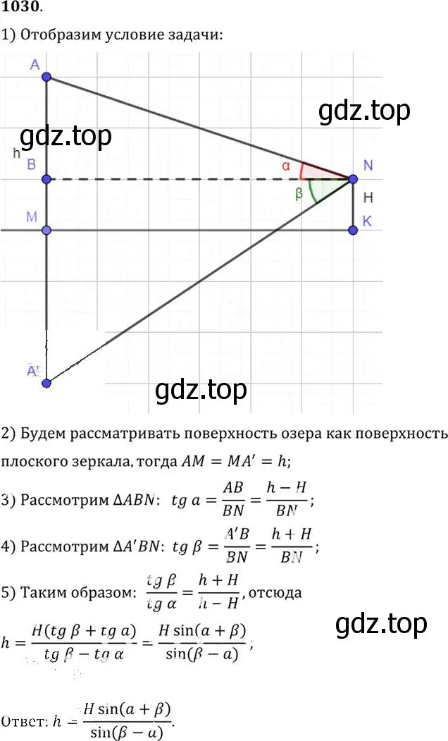 Решение номер 1030 (страница 137) гдз по физике 10-11 класс Рымкевич, задачник