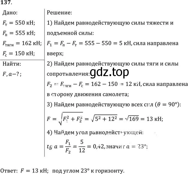 Решение номер 137 (страница 25) гдз по физике 10-11 класс Рымкевич, задачник