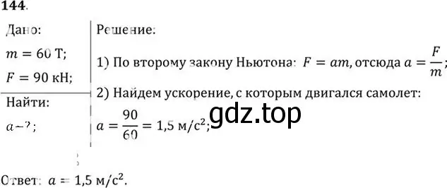 Решение номер 144 (страница 25) гдз по физике 10-11 класс Рымкевич, задачник