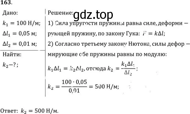 Решение номер 163 (страница 28) гдз по физике 10-11 класс Рымкевич, задачник