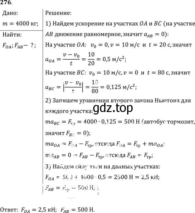 Решение номер 276 (страница 41) гдз по физике 10-11 класс Рымкевич, задачник