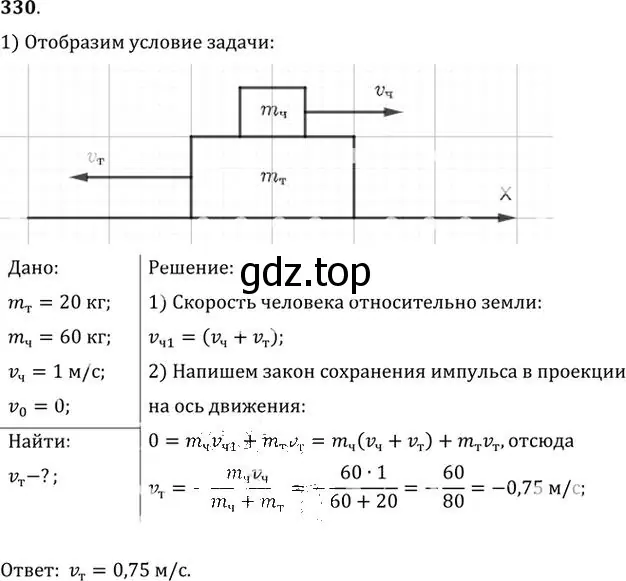 Решение номер 330 (страница 49) гдз по физике 10-11 класс Рымкевич, задачник