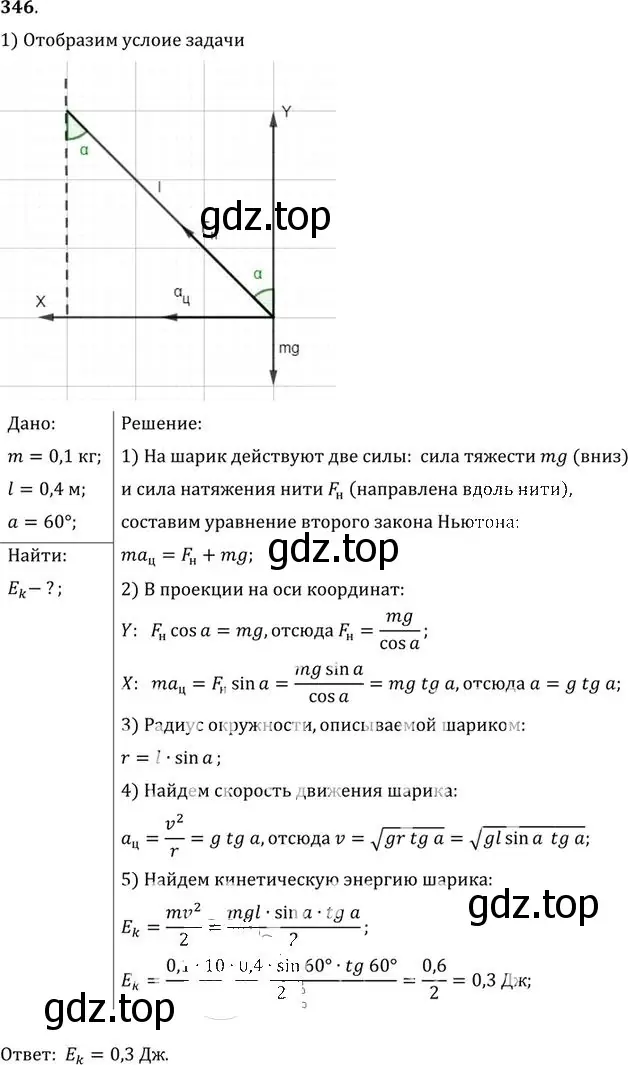 Решение номер 346 (страница 50) гдз по физике 10-11 класс Рымкевич, задачник