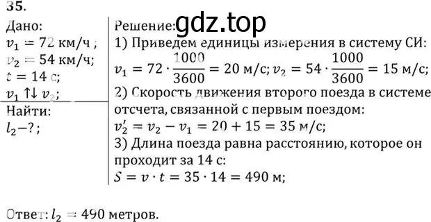 Решение номер 35 (страница 11) гдз по физике 10-11 класс Рымкевич, задачник