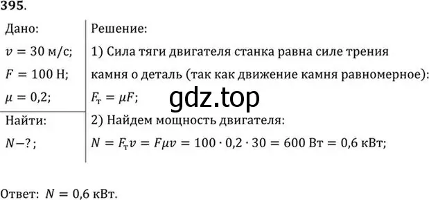 Решение номер 395 (страница 57) гдз по физике 10-11 класс Рымкевич, задачник