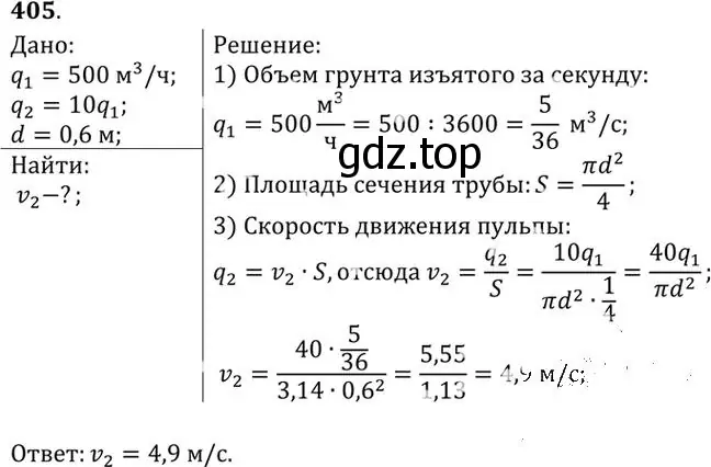 Решение номер 405 (страница 58) гдз по физике 10-11 класс Рымкевич, задачник