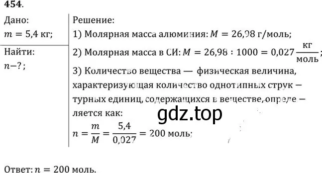 Решение номер 454 (страница 64) гдз по физике 10-11 класс Рымкевич, задачник