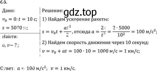 Решение номер 66 (страница 16) гдз по физике 10-11 класс Рымкевич, задачник