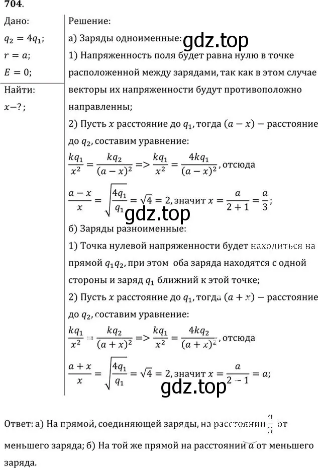 Решение номер 704 (страница 91) гдз по физике 10-11 класс Рымкевич, задачник