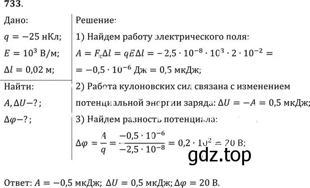 Решение номер 733 (страница 95) гдз по физике 10-11 класс Рымкевич, задачник