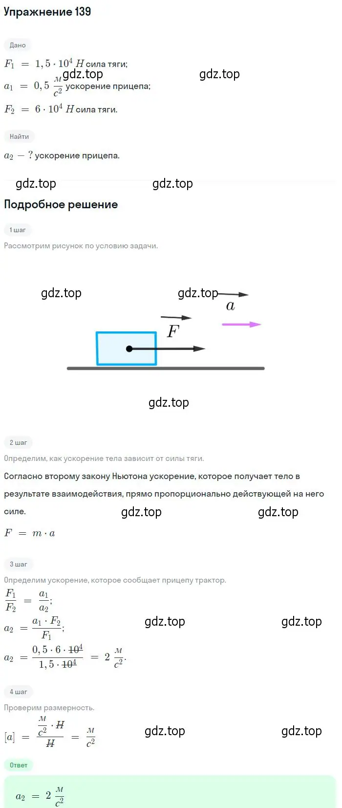 Решение 2. номер 139 (страница 25) гдз по физике 10-11 класс Рымкевич, задачник