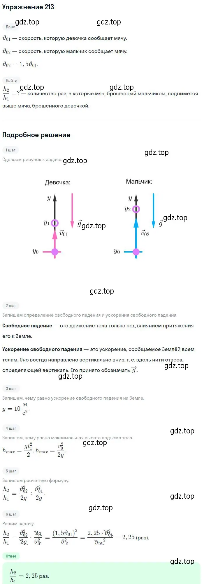 Решение 2. номер 213 (страница 33) гдз по физике 10-11 класс Рымкевич, задачник