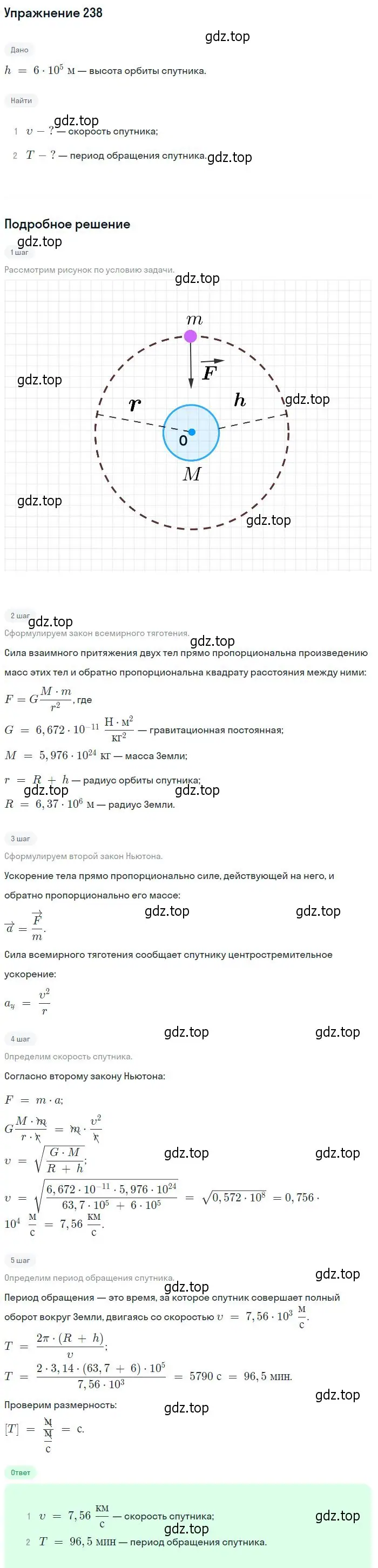 Решение 2. номер 238 (страница 37) гдз по физике 10-11 класс Рымкевич, задачник