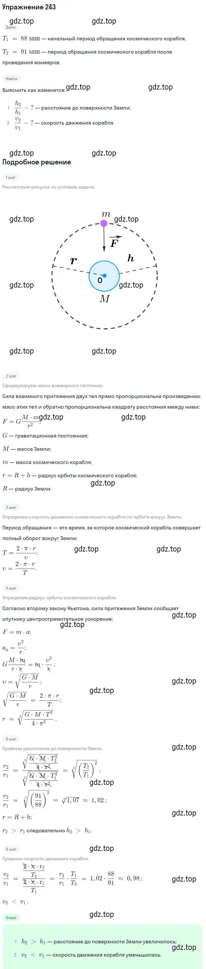 Решение 2. номер 243 (страница 37) гдз по физике 10-11 класс Рымкевич, задачник