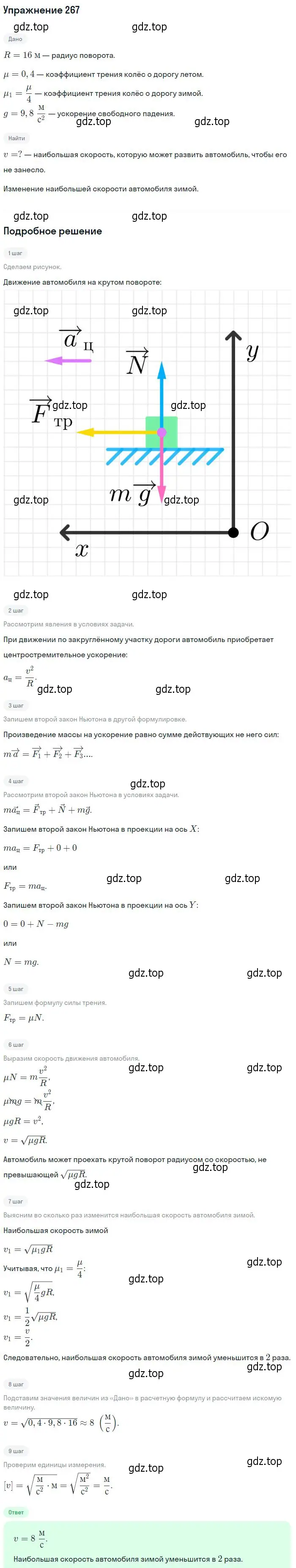 Решение 2. номер 267 (страница 40) гдз по физике 10-11 класс Рымкевич, задачник