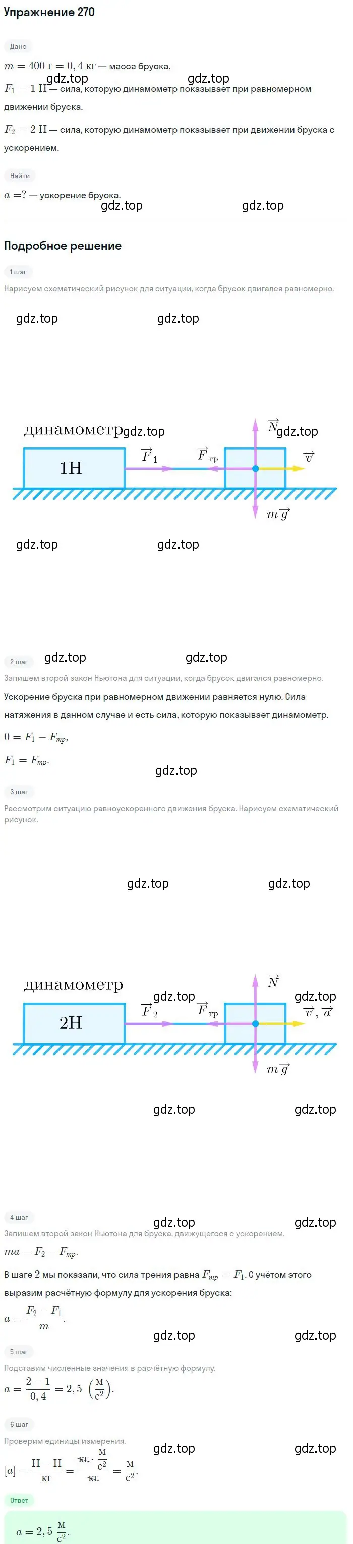 Решение 2. номер 270 (страница 40) гдз по физике 10-11 класс Рымкевич, задачник